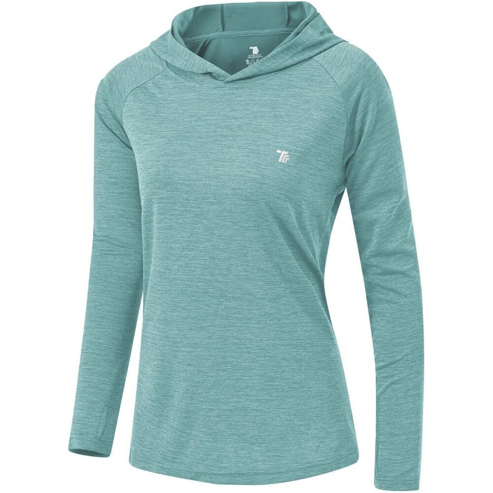 Womens UPF 50+ Sun Protection Hoodie Long Sleeve Lightweight Shirt for Outdoor S